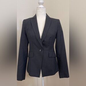 Ann Taylor Women's One-Button Blazer Heather Gray Size 0